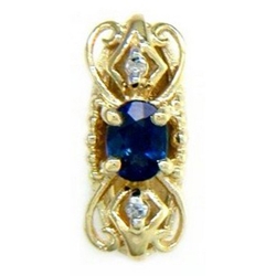B2174 14K SPACER WITH SAPPHIRE AND DIAMONDS 